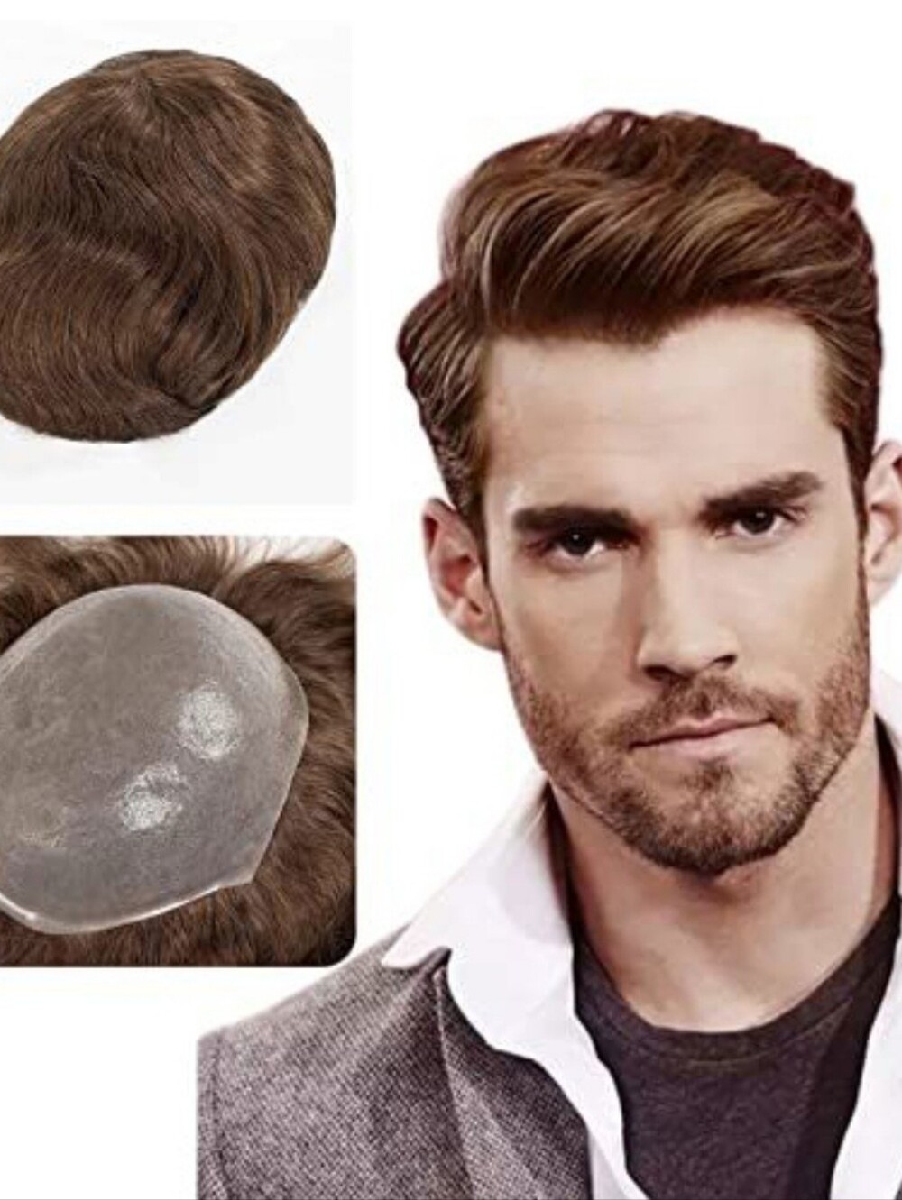 LLWear Human Hair Mens Toupee